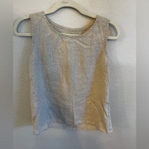 Not Perfect Linen Beige Tank Top